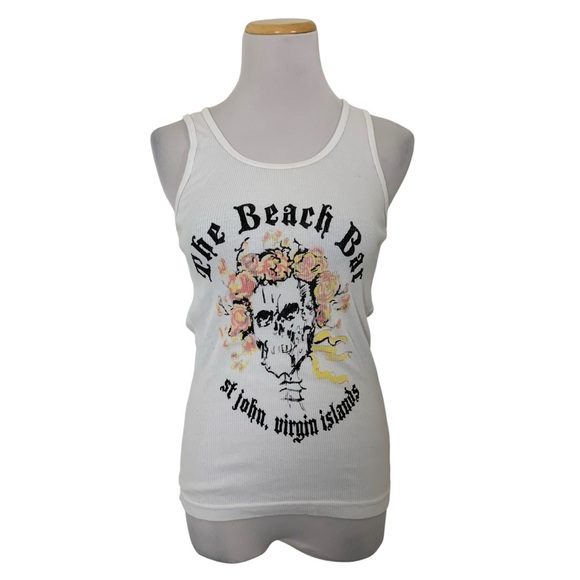 Y2k style long tank top The beach bar St. John Virgin Islands American Apparel - Picture 3 of 10